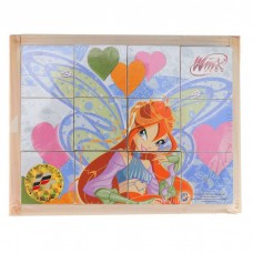 Кубики дер. "Играем вместе" Winx 12 куб. пак. C-12-W
