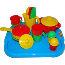 Набор детской посуды "Настенька" с подносом на 4 персоны 3964