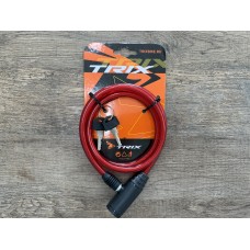 Замок противоугонный ключ Trix (100 см) красный Замок противоугонный ключ Trix (100 см) красный