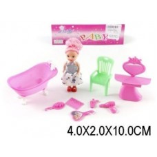 Набор мебели для куклы Ванная комната с куклой 1223С2