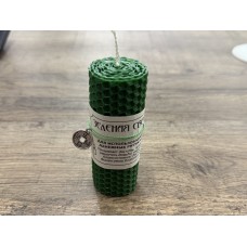 Магическая свеча Деньги с амулетом (зеленая)